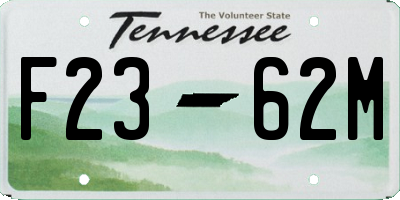 TN license plate F2362M