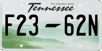 TN license plate F2362N