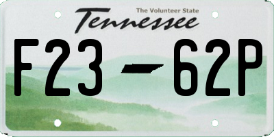 TN license plate F2362P