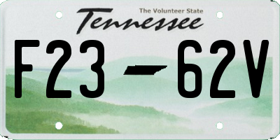 TN license plate F2362V