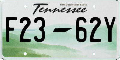 TN license plate F2362Y