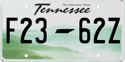 TN license plate F2362Z