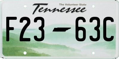 TN license plate F2363C