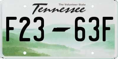 TN license plate F2363F