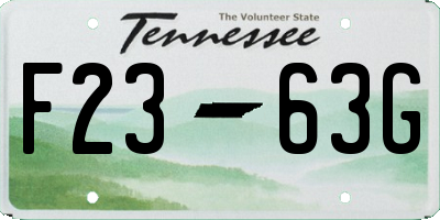 TN license plate F2363G