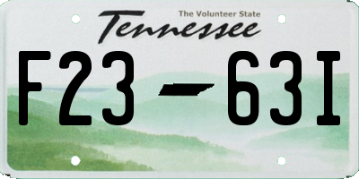 TN license plate F2363I