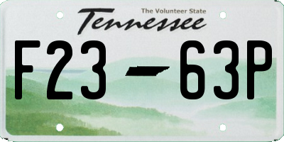 TN license plate F2363P
