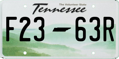 TN license plate F2363R