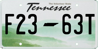 TN license plate F2363T