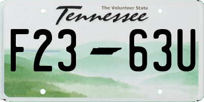 TN license plate F2363U
