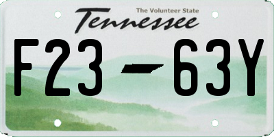 TN license plate F2363Y