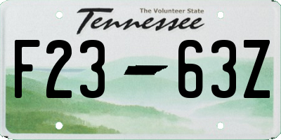 TN license plate F2363Z