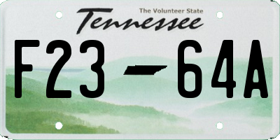 TN license plate F2364A