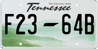 TN license plate F2364B