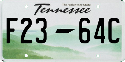 TN license plate F2364C