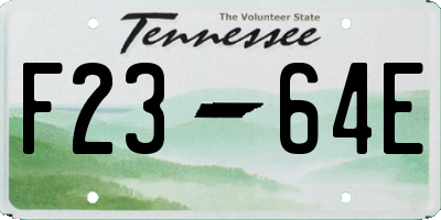 TN license plate F2364E