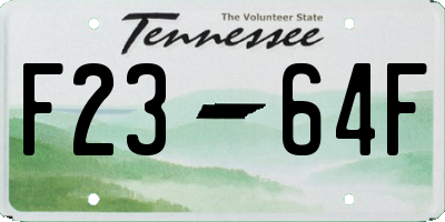TN license plate F2364F