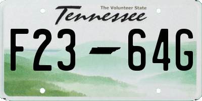 TN license plate F2364G