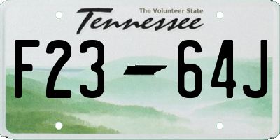 TN license plate F2364J