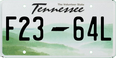 TN license plate F2364L