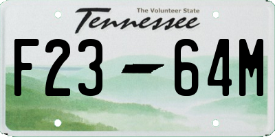 TN license plate F2364M
