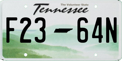 TN license plate F2364N