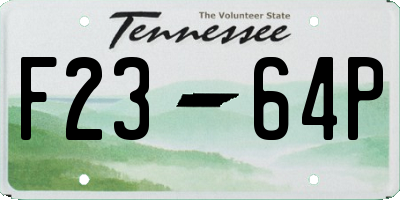 TN license plate F2364P