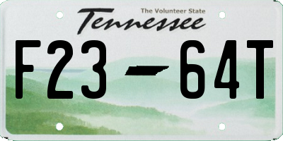 TN license plate F2364T