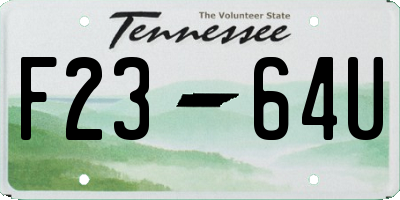 TN license plate F2364U