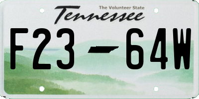 TN license plate F2364W