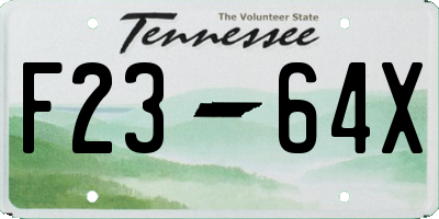 TN license plate F2364X