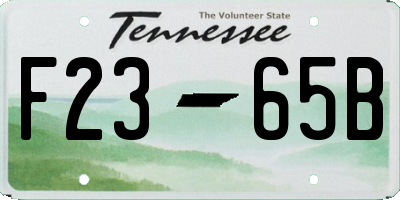 TN license plate F2365B
