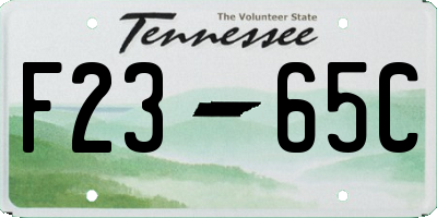 TN license plate F2365C