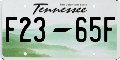 TN license plate F2365F