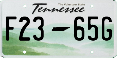 TN license plate F2365G