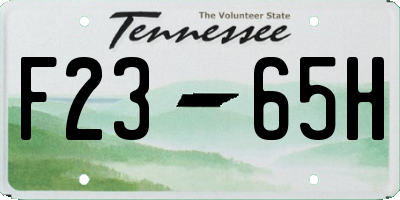 TN license plate F2365H