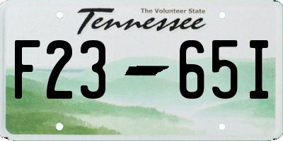 TN license plate F2365I