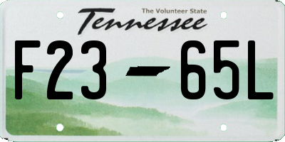 TN license plate F2365L