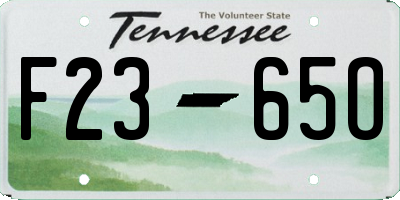 TN license plate F2365O