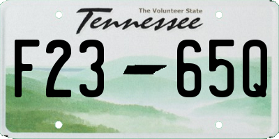 TN license plate F2365Q
