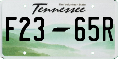 TN license plate F2365R
