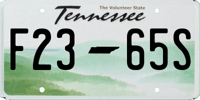 TN license plate F2365S
