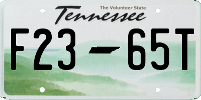 TN license plate F2365T