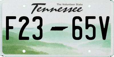 TN license plate F2365V