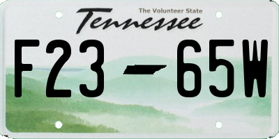 TN license plate F2365W