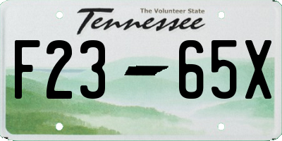 TN license plate F2365X
