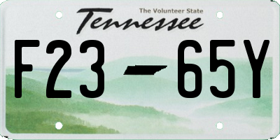 TN license plate F2365Y
