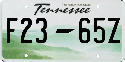 TN license plate F2365Z
