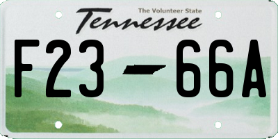 TN license plate F2366A
