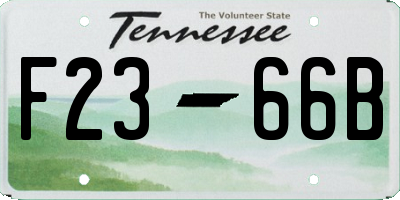 TN license plate F2366B